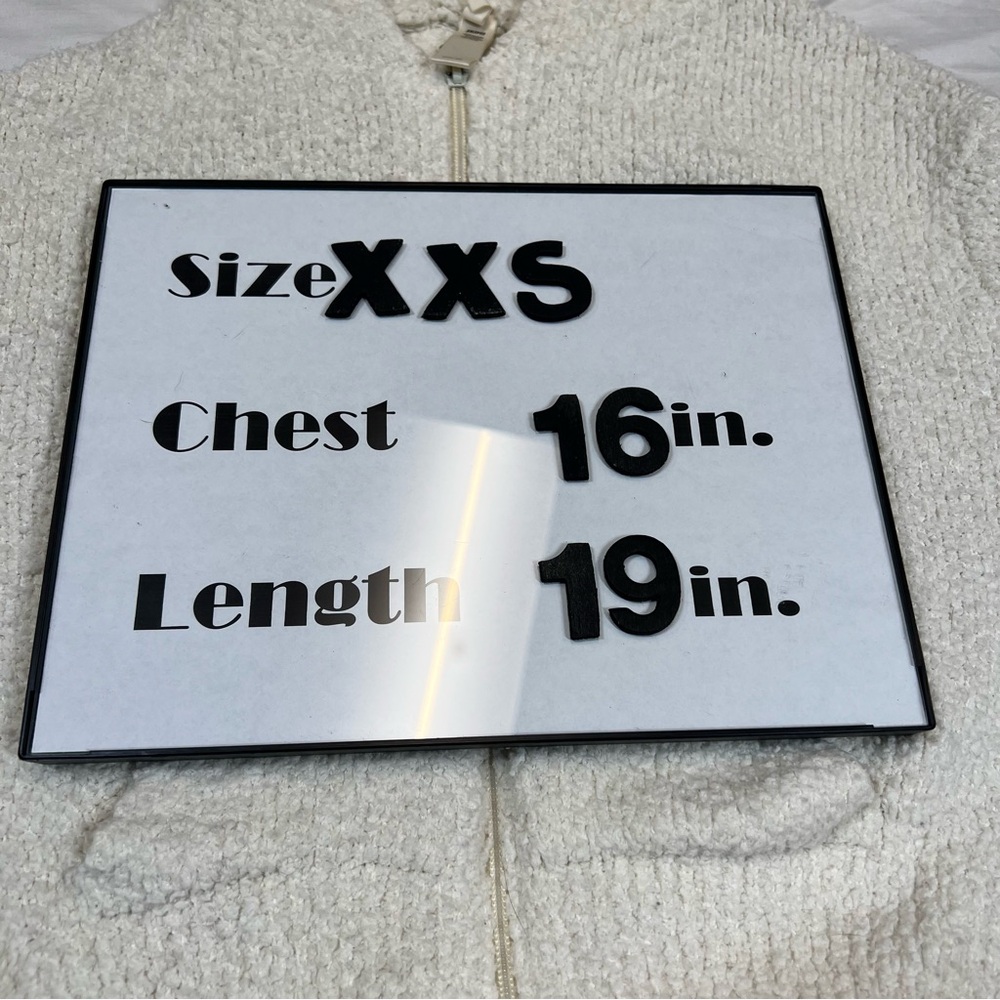 SKIMS x Team USA Olympic Sherpa Zip Hoodie Cream Teddy Fleece XXS XS - Picture 6 of 6